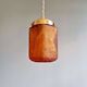 Suspension art déco en verre craquelé couleur ambre, 1920-30