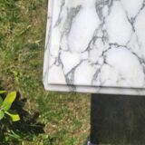 White Carrara marble bistro table circa 1900.