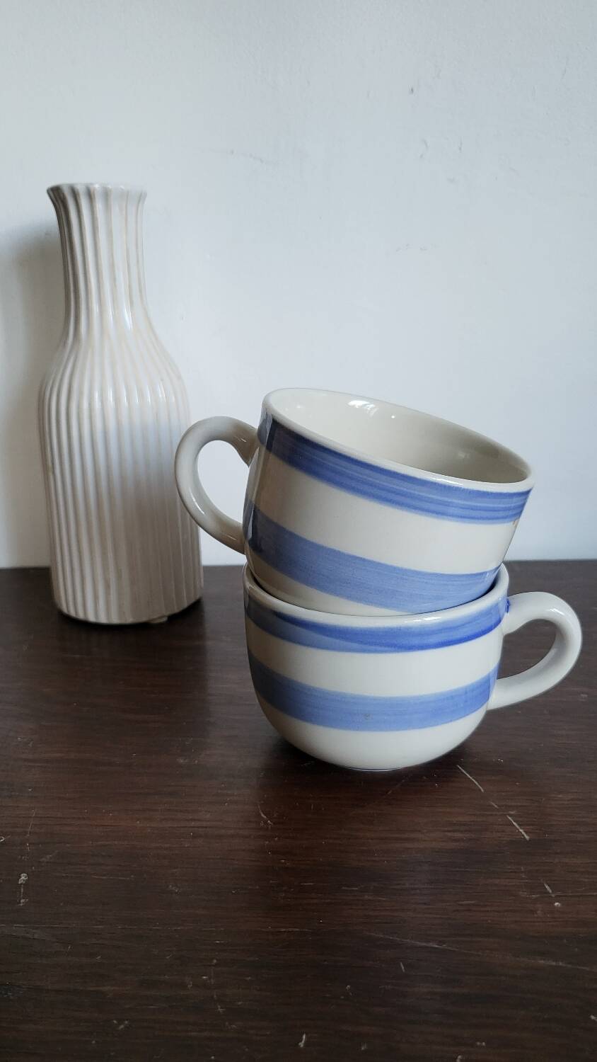 Duo of striped cups