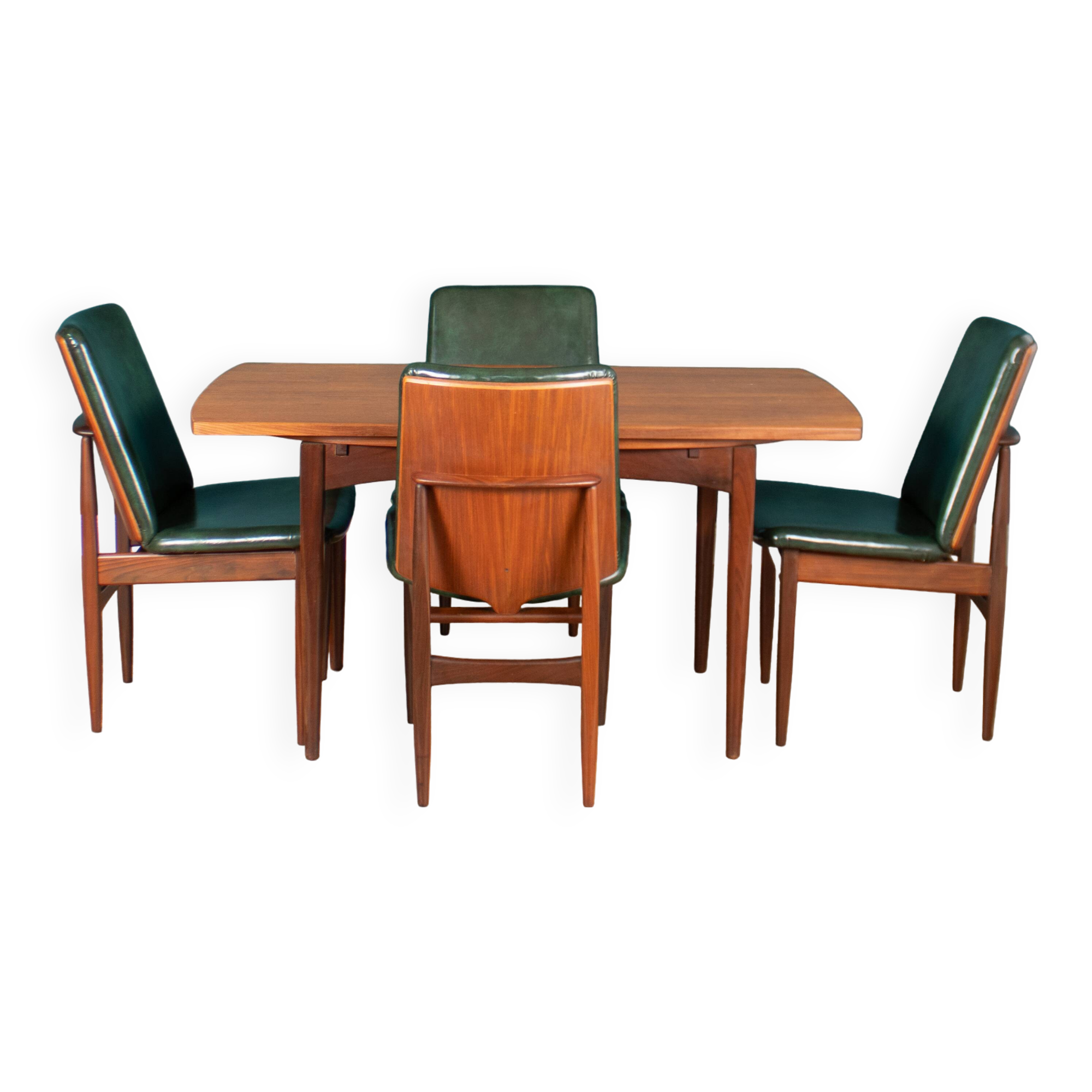 Retro Teak 1960s Elliots Of Newbury Mid Century Extending Dining Table & 6 Chairs