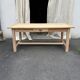 Raw wood farmhouse table