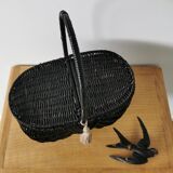 Black wicker basket