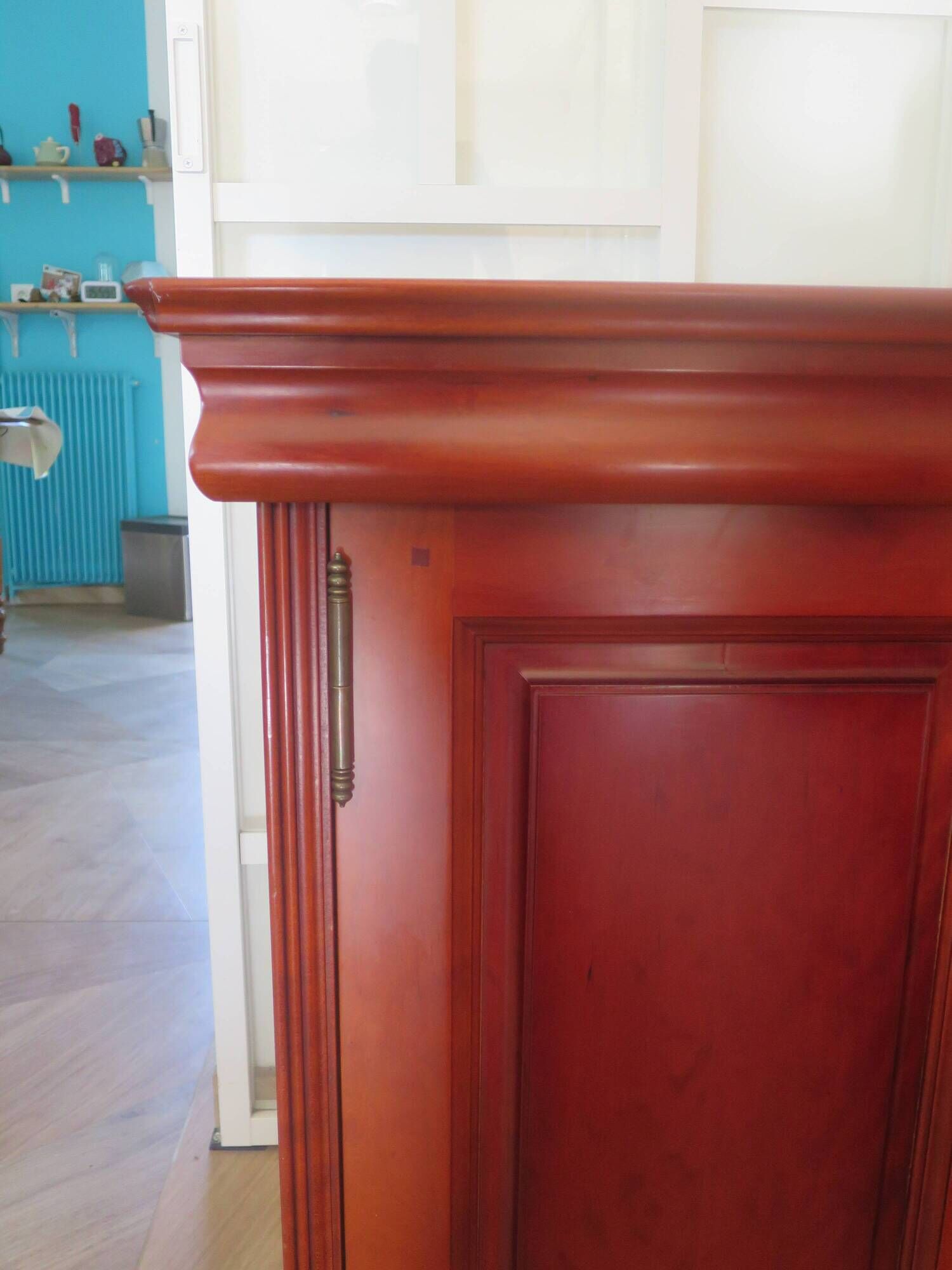 Occasional furniture - TV unit - Rotating tray - Louis Philippe - Solid wood