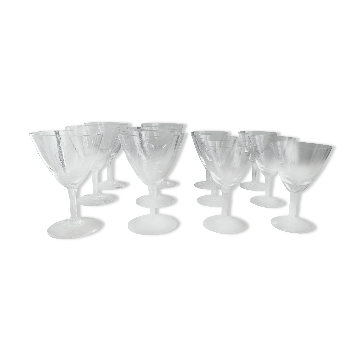Crystal wine and water glasses