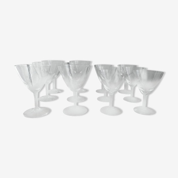Crystal wine and water glasses