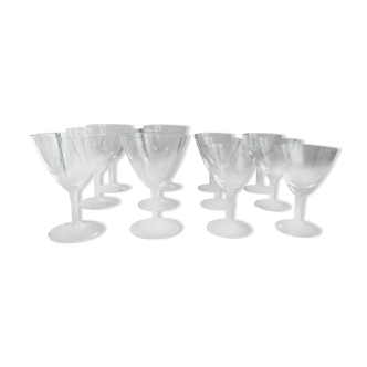 Crystal wine and water glasses