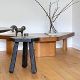 Table Basse Brutaliste En Bois Style Perriand Pierre Chapo