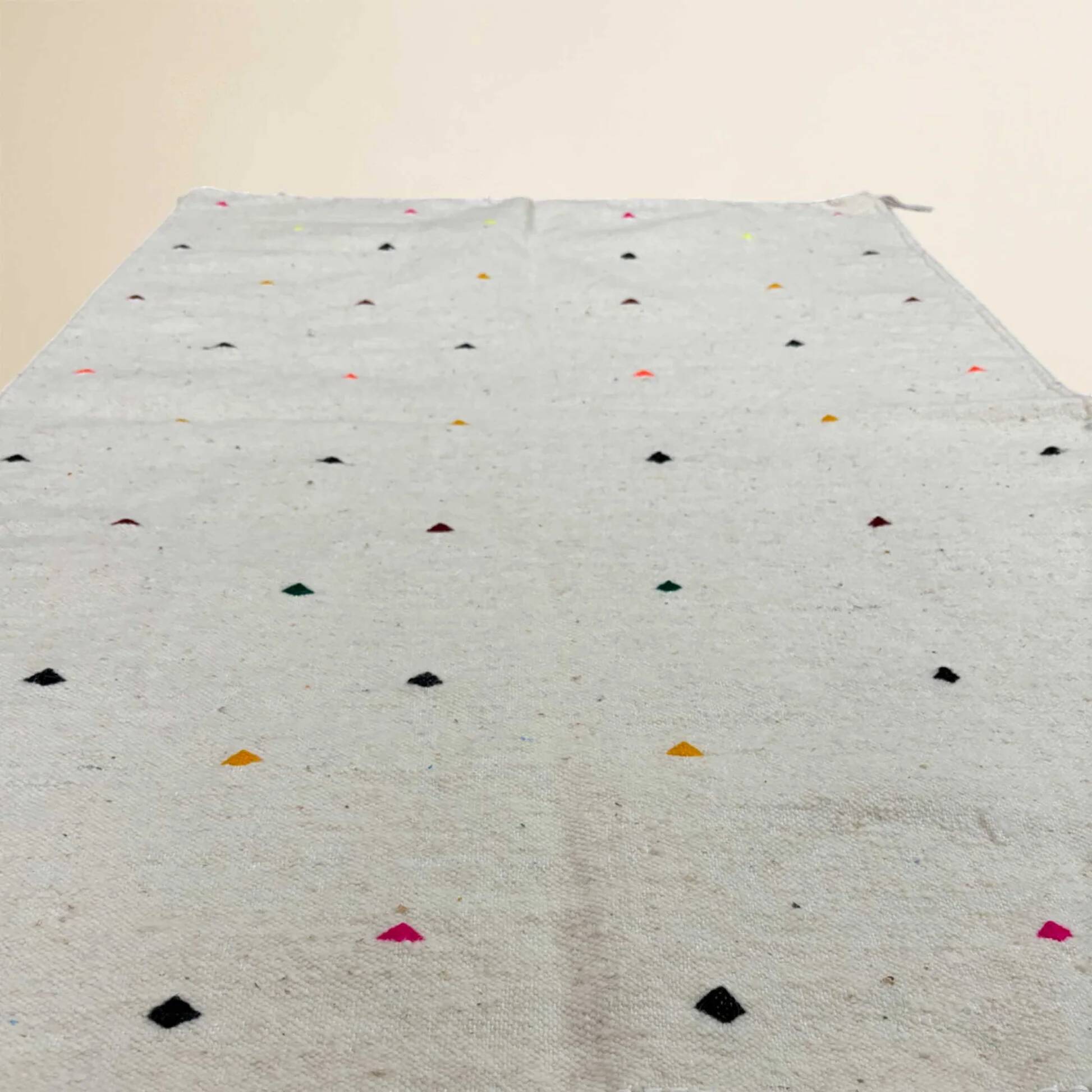 Berber kilim rug • minimalist design with colorful dots