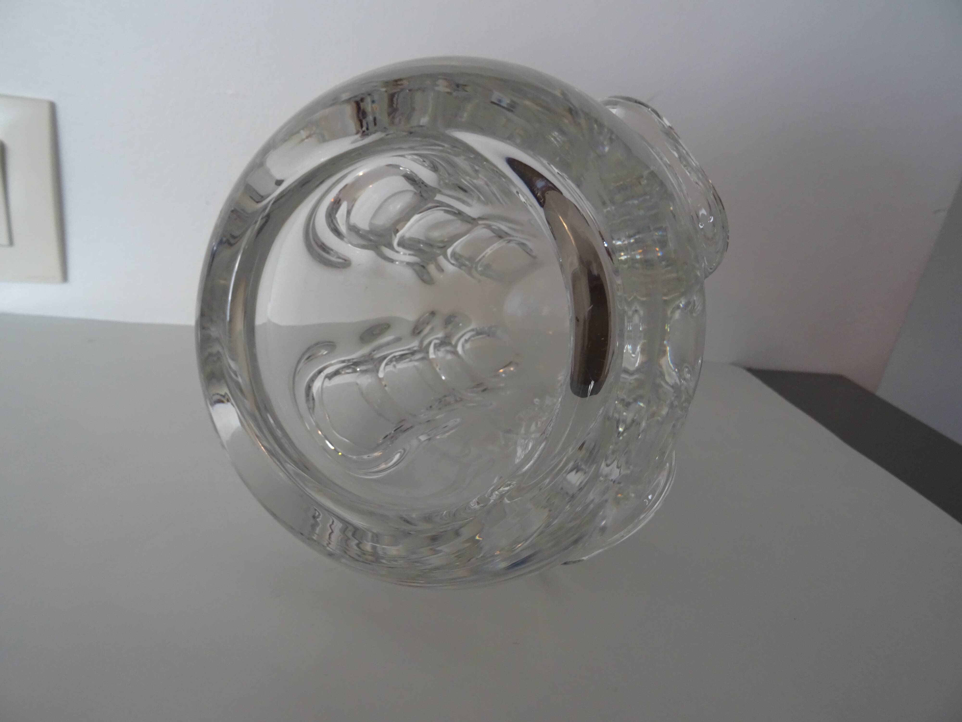 Val Saint Lambert crystal sculptural vase design Antonio and Guido Bon