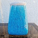Turquoise cracked ceramic vase