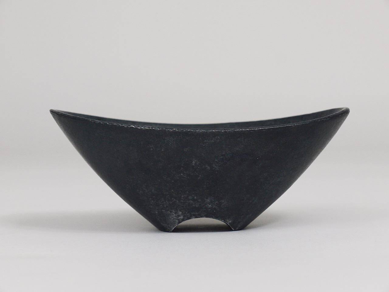 Black cast iron bowl from the mid-century or ashtray, Austria, 1950s.