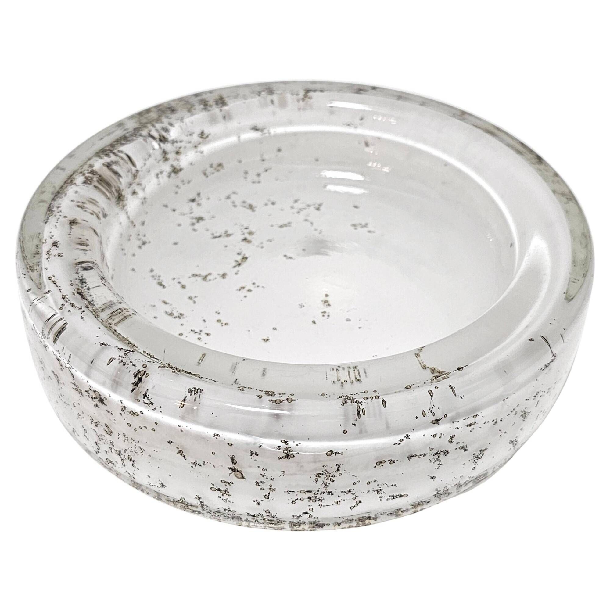 Murano glass ashtray with bubbles, Mid Century Modern style, 1960s.