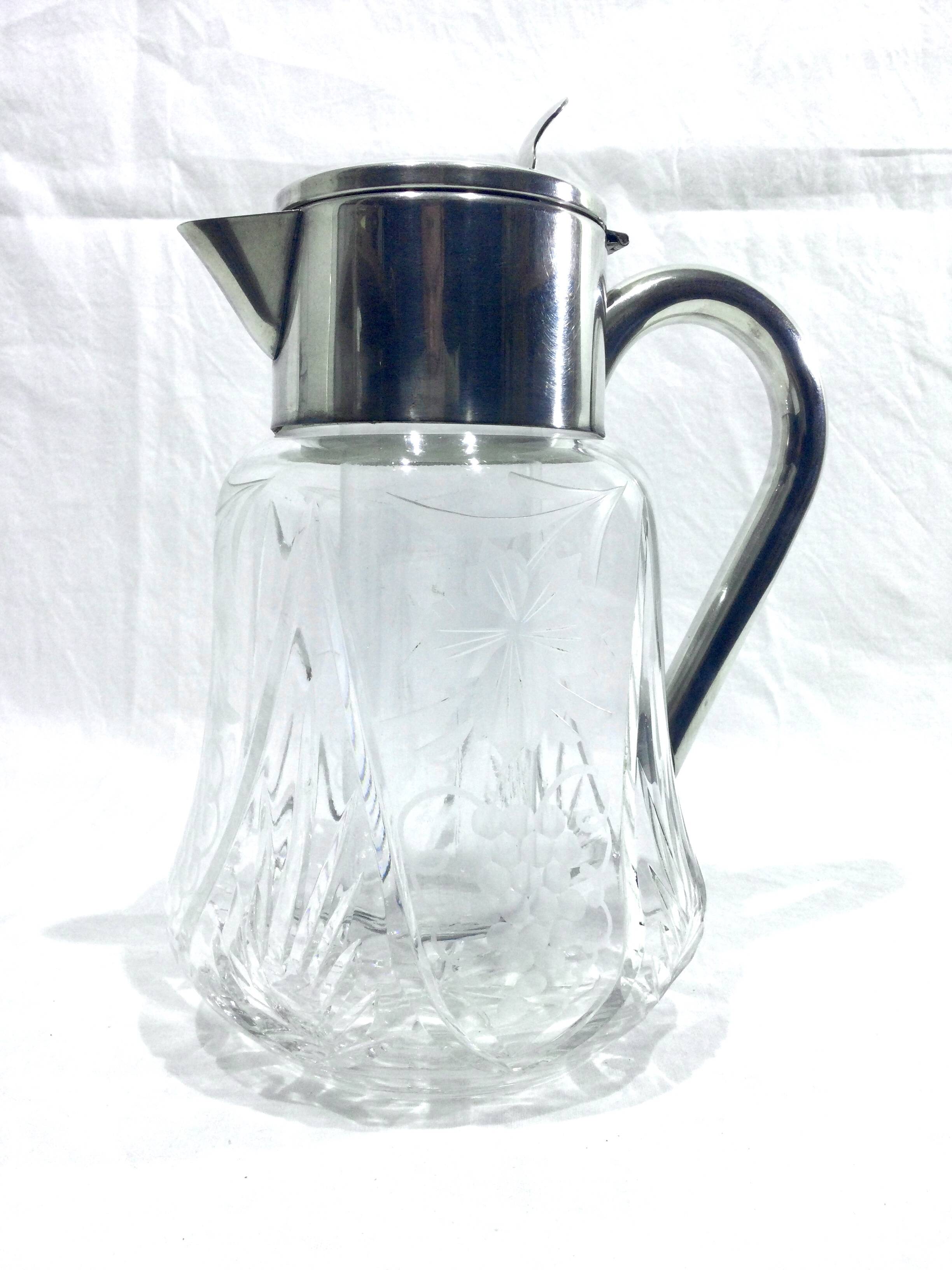 Crystal and silver-plated jug