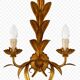 Pair of vintage wall lights in gilded metal, foliage, in the style of Hans Kögl.