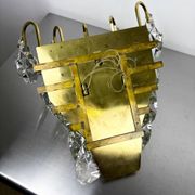 Kinkeldey XL 5-tier cut crystal wall sconce, gilt brass, Germany, 1970s
