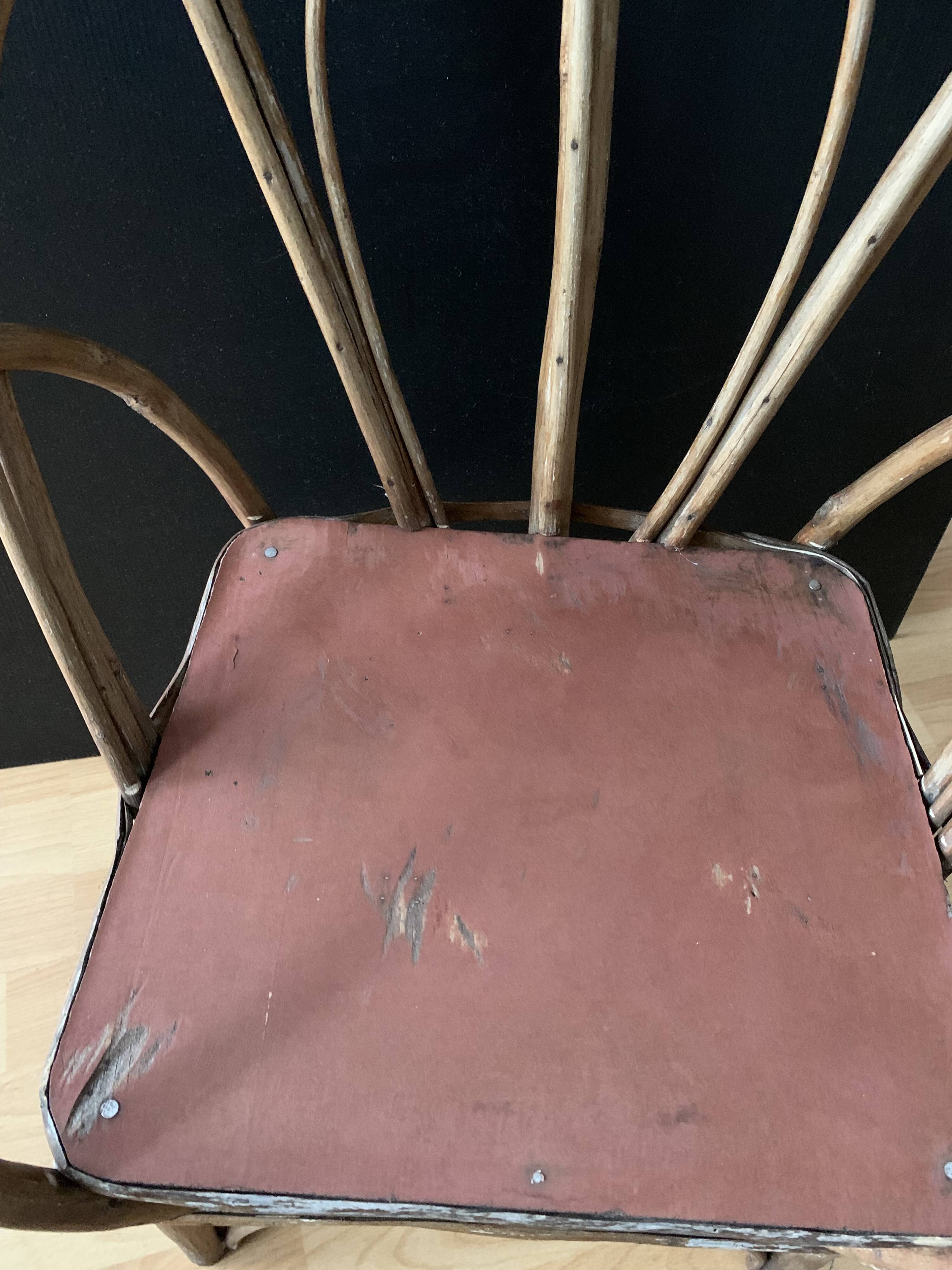 Armchair chair in rattan wicker vintage child