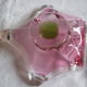 Empty pocket cut pink and green style glass murano