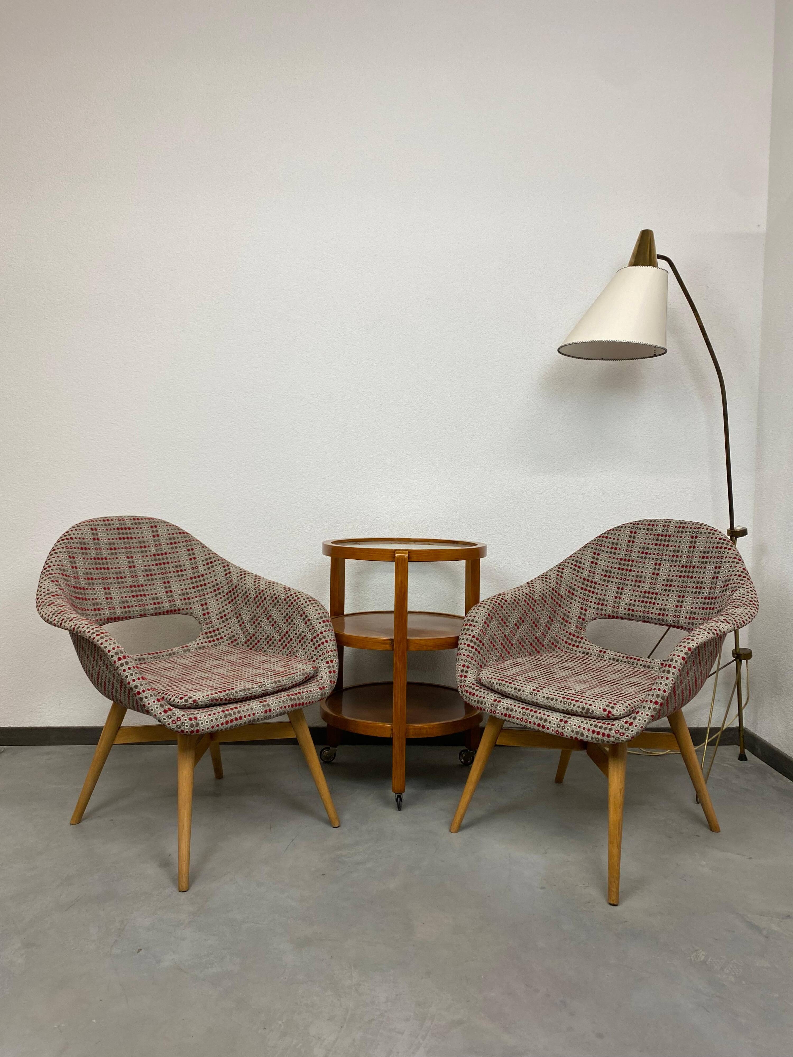 Vintage armchairs in fibreglass by Miroslav Navrátil