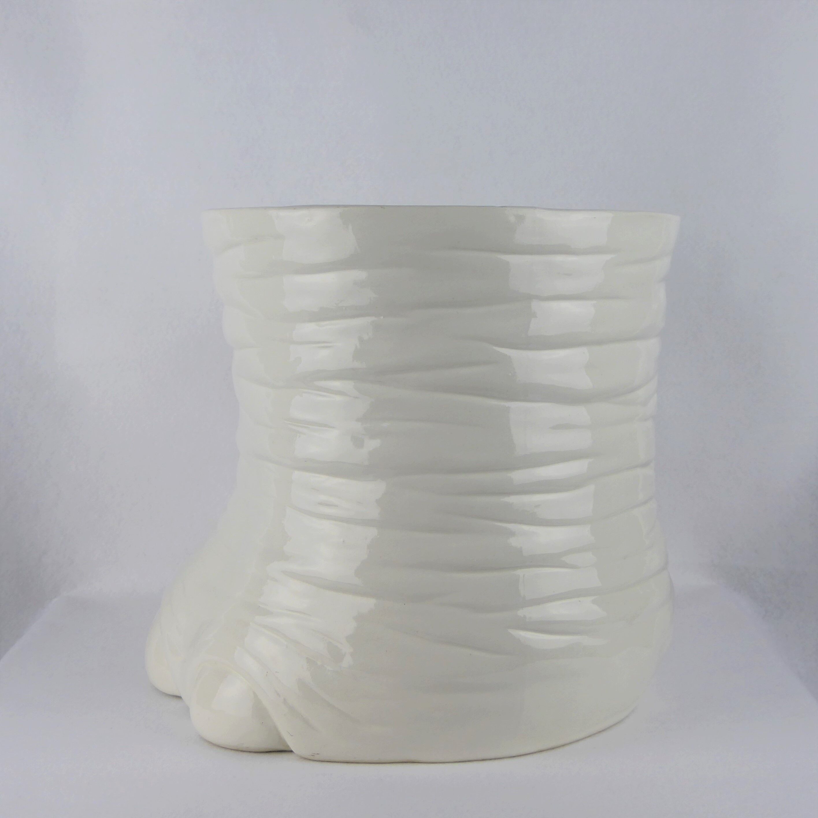 Grand Cache-pot-white vintage, Chaumette Italy, ceramics