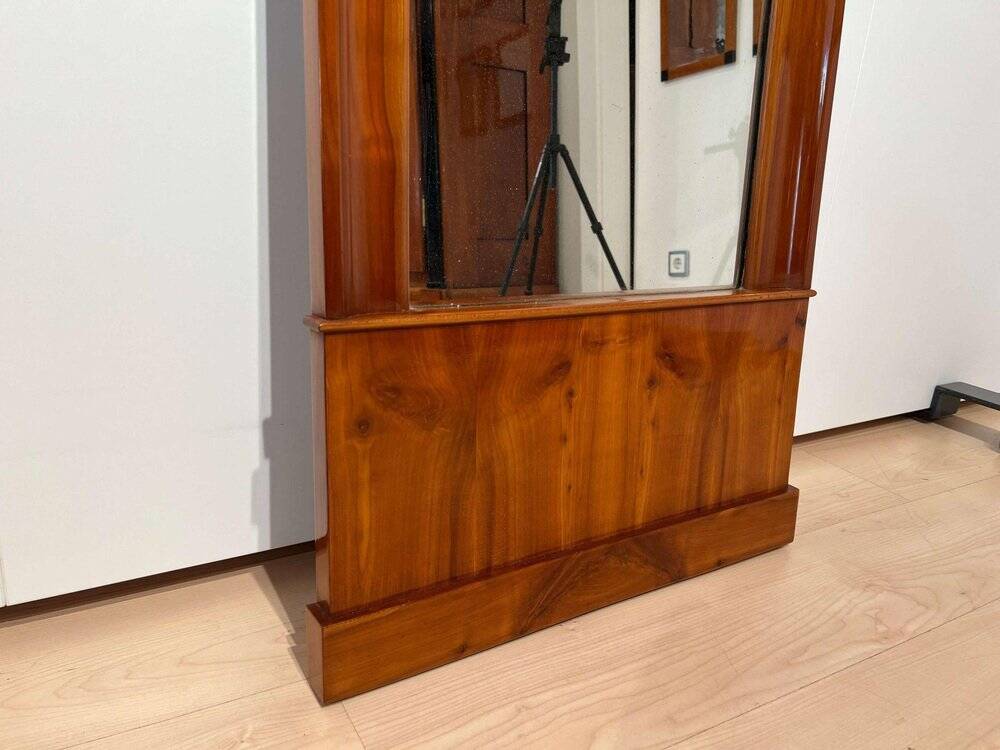 Biedermeier Wall Mirror in Cherrywood Veneer, South Germany, 1830s