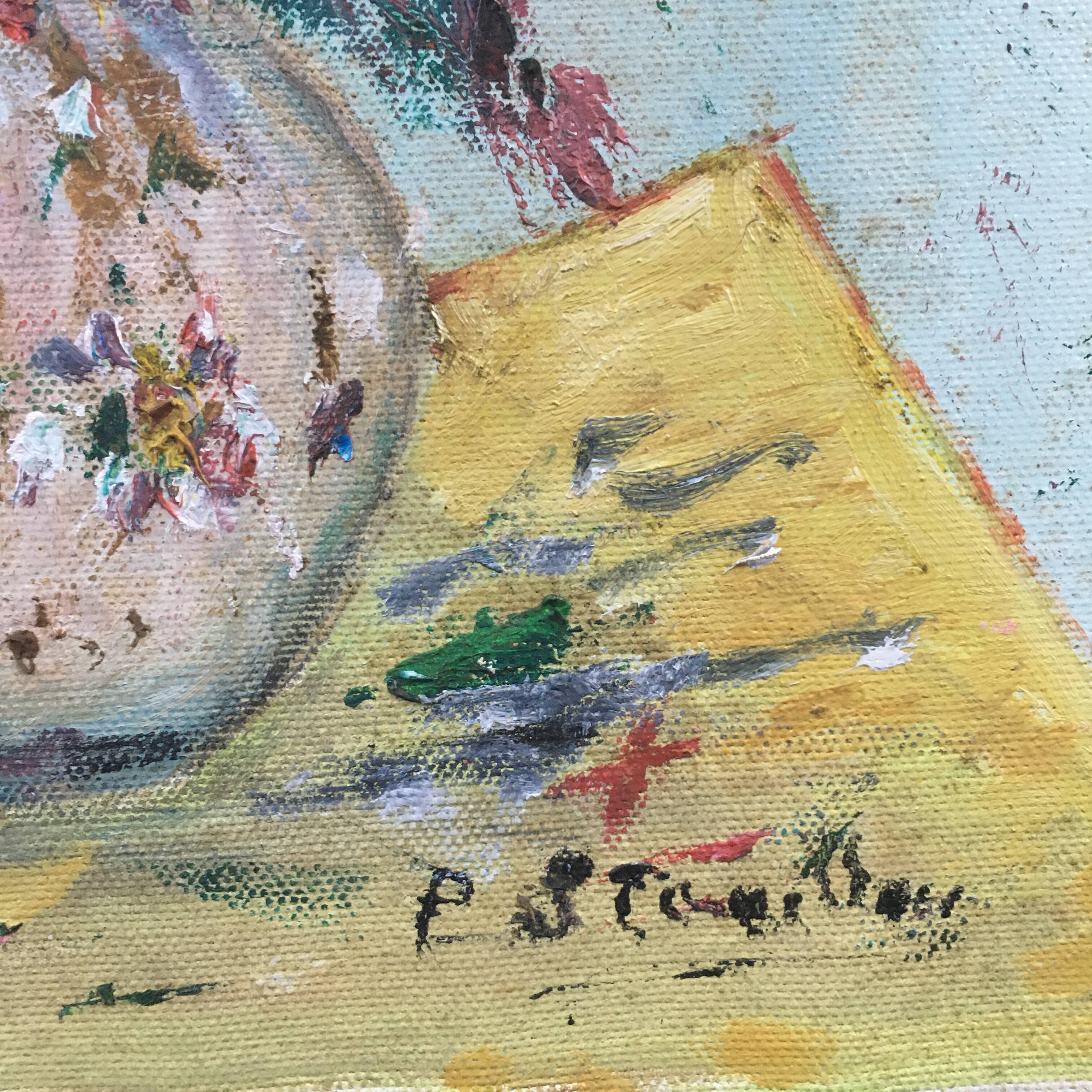 Red bouquet painting