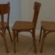 6 vintage Baumann wooden bistro chairs in their patina
