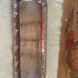 Rectangular metal top in chiseled silver color and vintage grape pattern