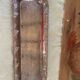 Rectangular metal top in chiseled silver color and vintage grape pattern