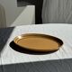 Large oval Sarreguemines stoneware dish with brown border 27x37