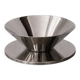 Vintage conical bowl in stainless steel, metal platter with a futuristic style, sculptural serving bowl Mid-Century Modern.