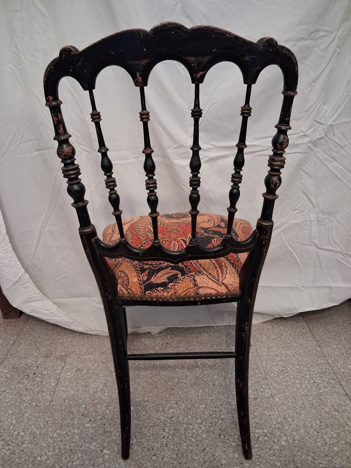 Chaise Napoléon III en bois noirci