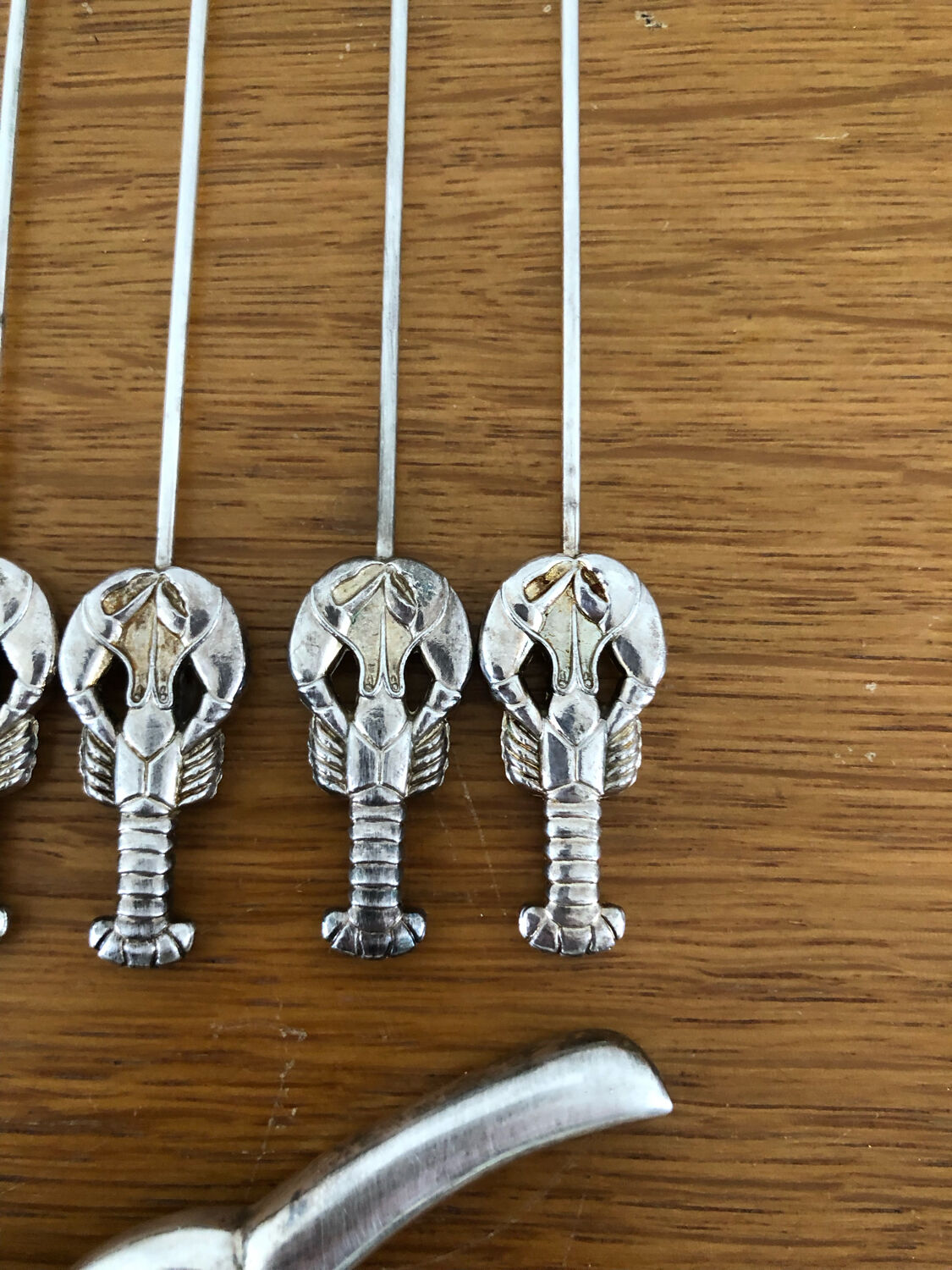 Vintage silver metal shellfish (lobster / crab) set