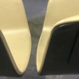 Pair of beige leather armchairs