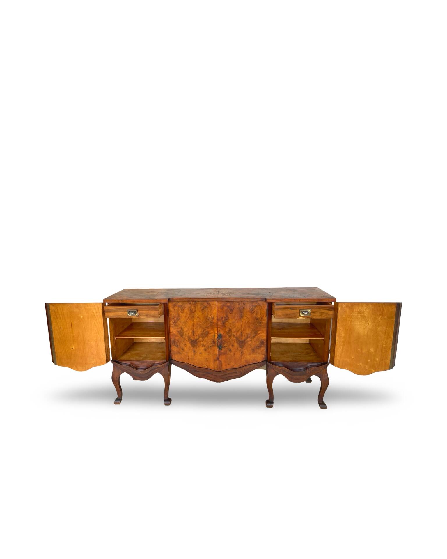 Walnut buffet, antique Italian, 1930s.