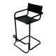 Vintage Black Leather & black frame Italian Modern Barstool