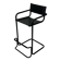 Vintage Black Leather & black frame Italian Modern Barstool