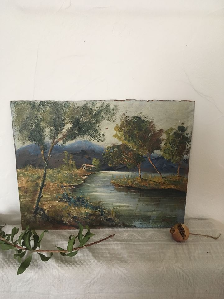 Landscape autumn at dusk