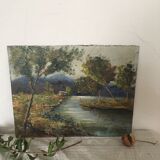 Landscape autumn at dusk