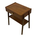Vintage Compact Cabinet Bedside Table Teak Veneer 1960s