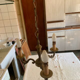 3-spoke brass chandelier