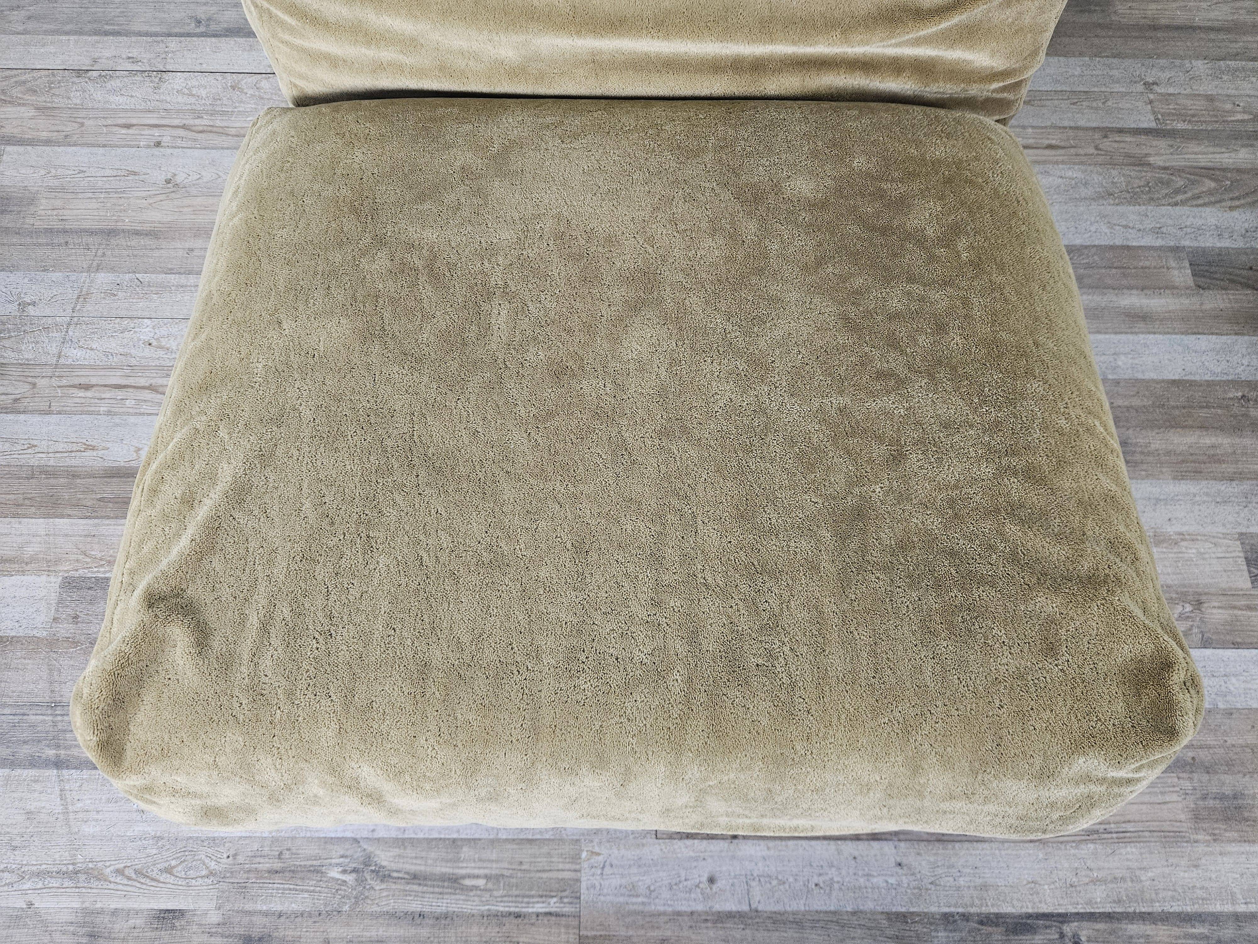 Three fabric lounge chairs 70s