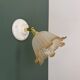 Vintage tulip wall light in frosted white and brown glass