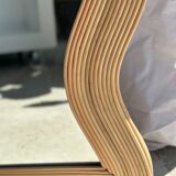 Zigzag rattan foot mirror H:182cm