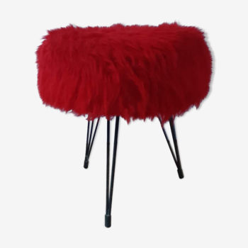 Vintage tripod stool red moumoute