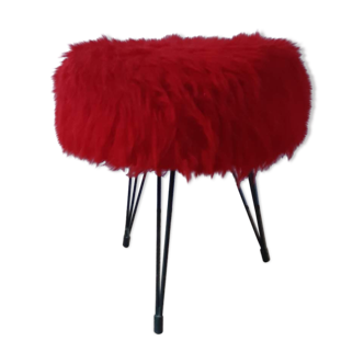 Vintage tripod stool red moumoute