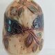 Vase vintage aux oiseaux en grès signé Biran