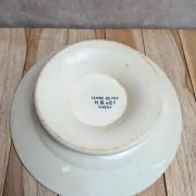 Compote dish Terre de fer H. Boulenger & Cie – Gagny model – Blue floral decoration