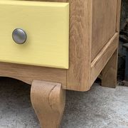 Art Deco chest of drawers in raw oak and yellow