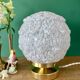 Vintage Art Deco globe table lamp in white Clichy glass