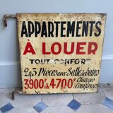Old plaque “Apartments for rent”